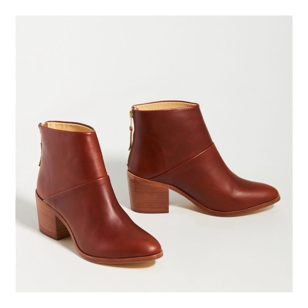 Nisolo Dari Heeled Boots in Brandy NIB